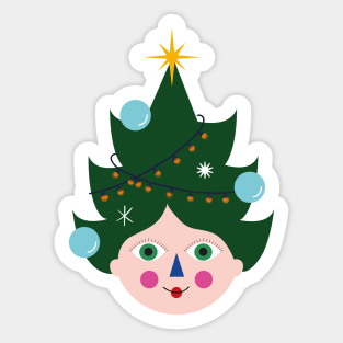 Merry Christmas december winter holidays funny humor gift present christmas tree Sticker